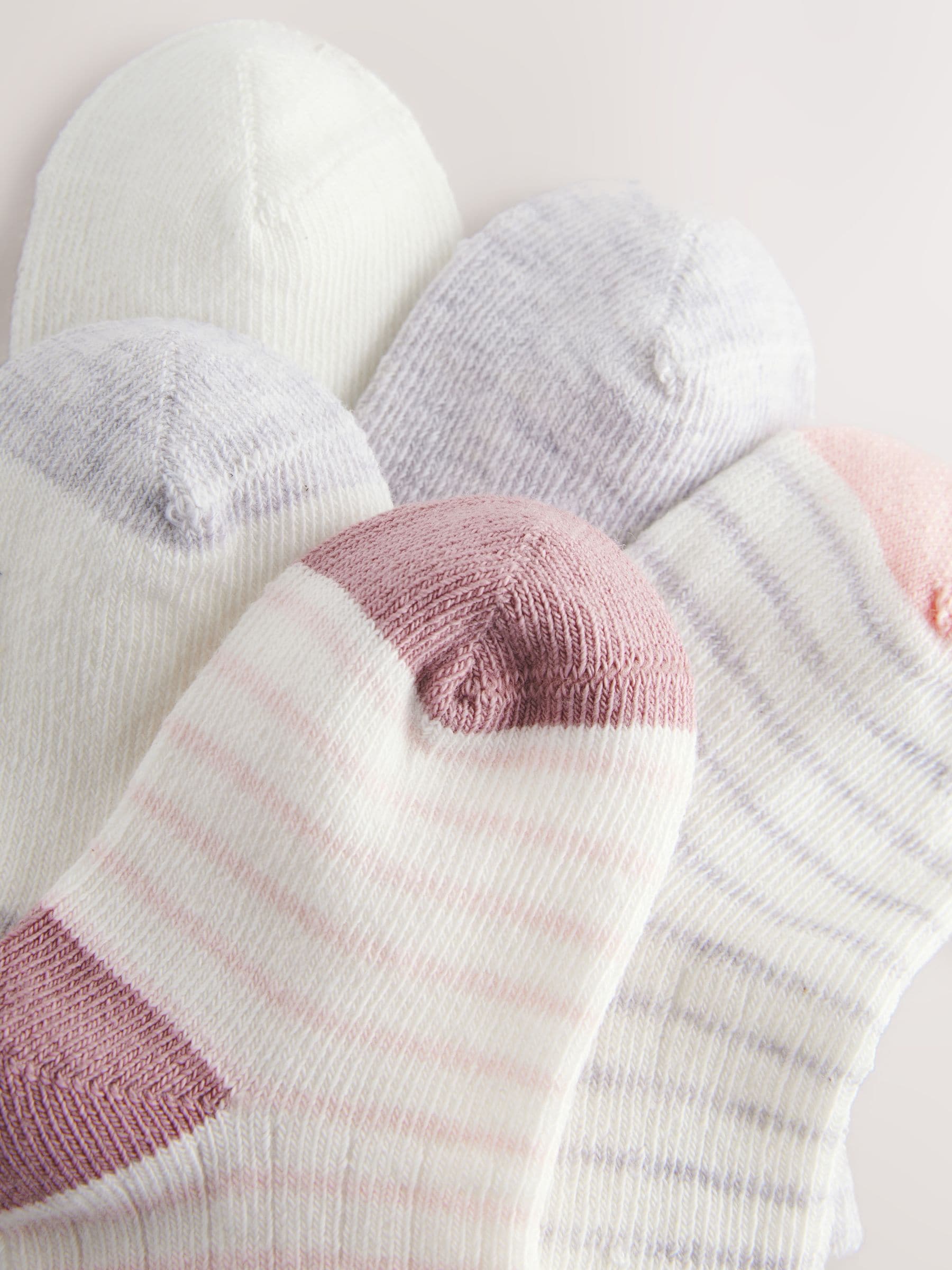 Roze streep - Verpakking van 5 paar babysokken (0 mnd-2 jr)