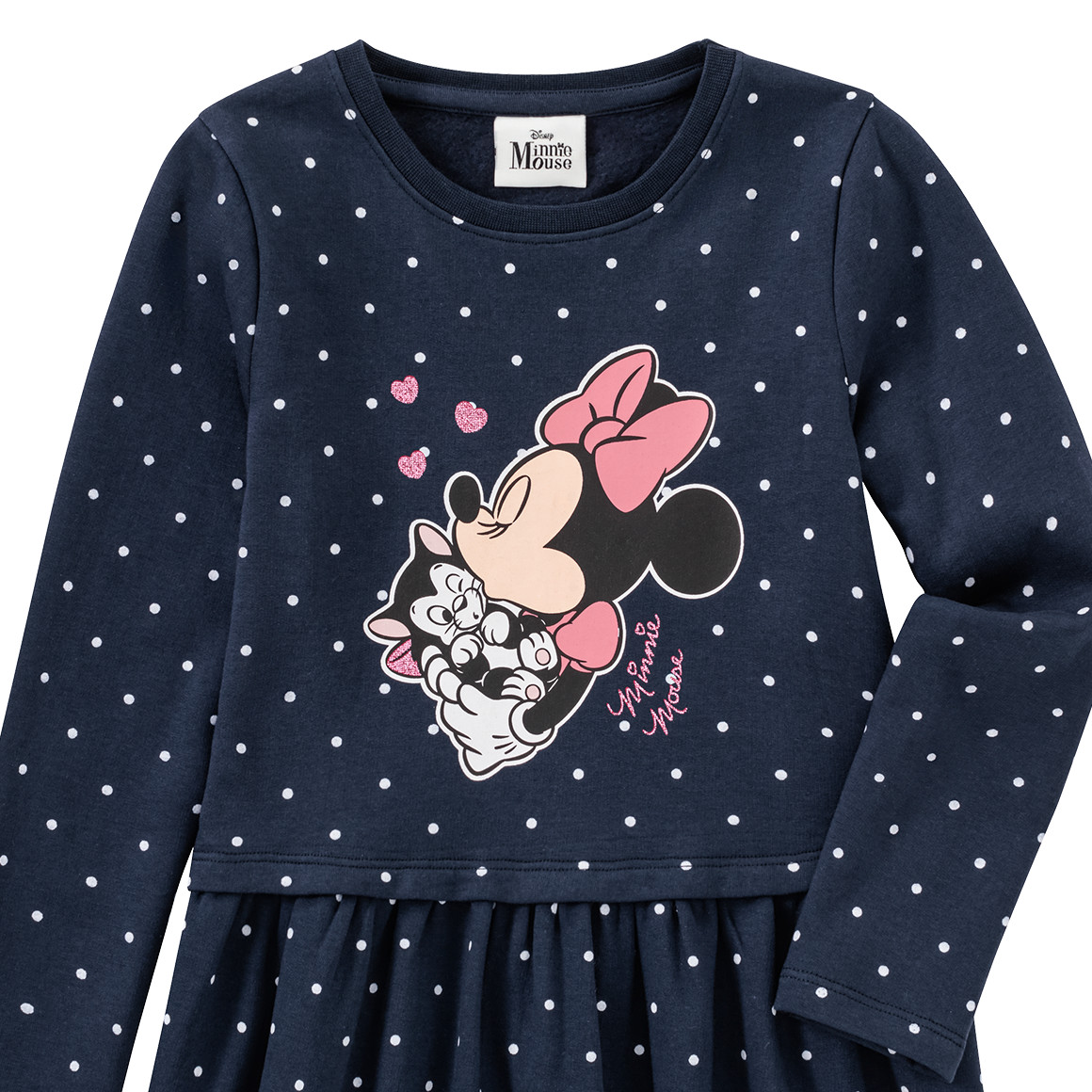 Topolino Minnie Maus Kleid mit Glitzer-Applikationen dunkelblau
