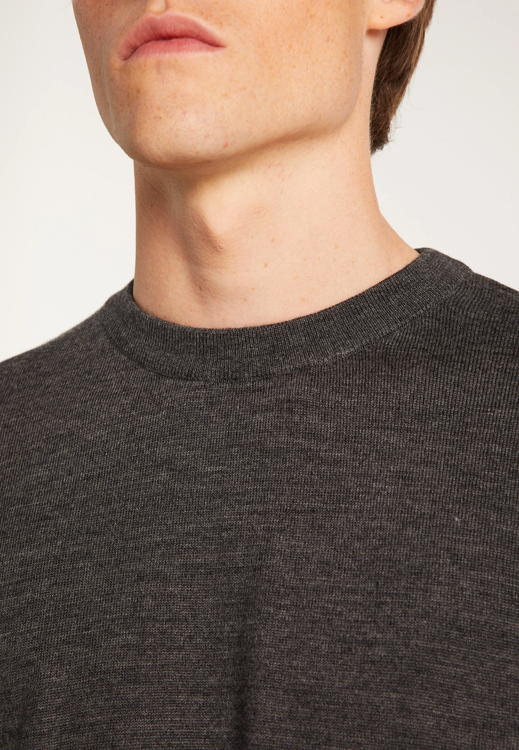 THIERRYAH24 - Pull col rond en laine mérinos | Gris