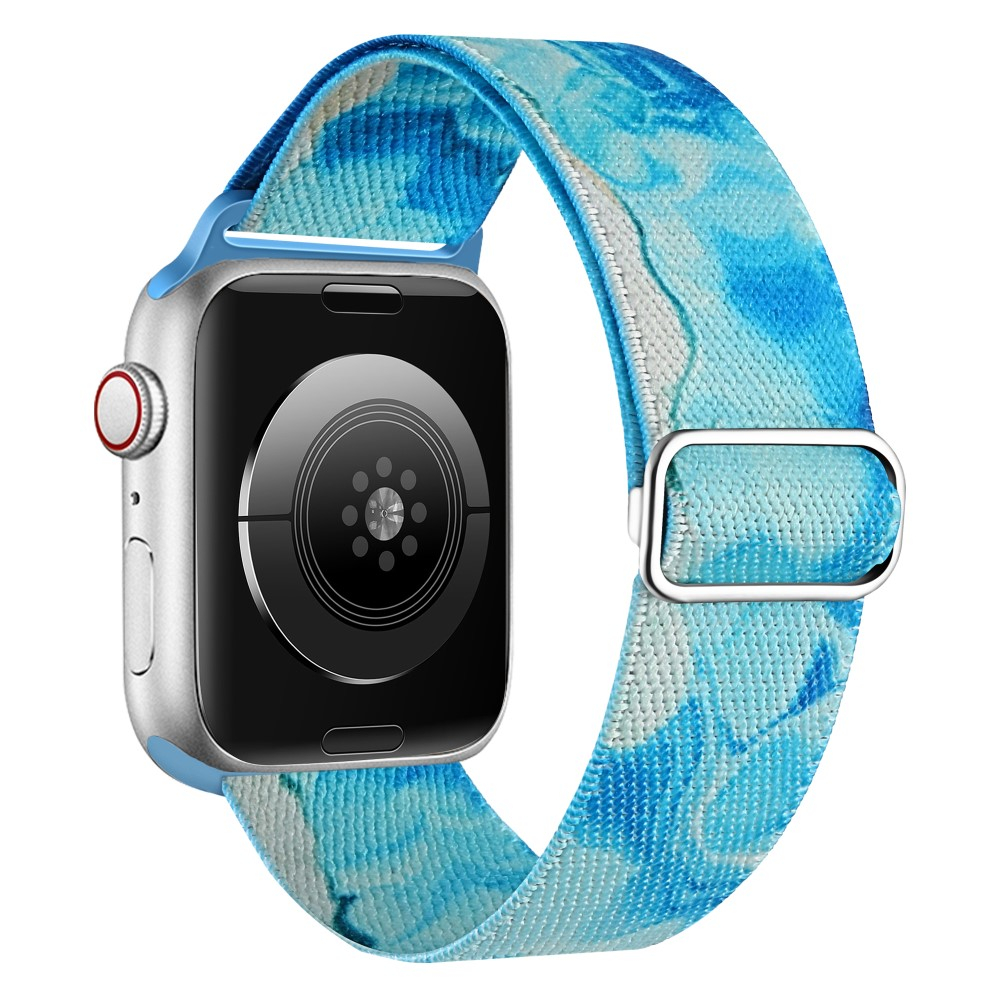 Apple Watch (42/41/40/38 mm) Elastisches Nylon Gummi Armband (Gelenkumfang: 160-230mm) - Ocean Blue (Blau)