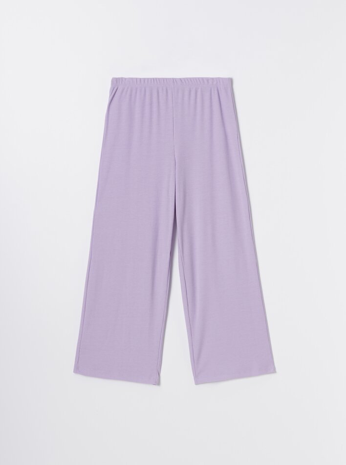 Calça de pijama canelada - Lilás