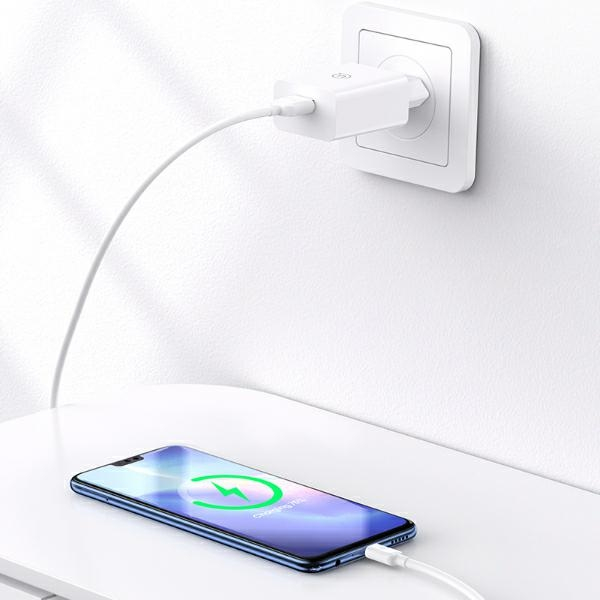 (18W) USB C Ladegerät Netzteil Fast Charger Power Delivery 3.0   (1m) USB C Ladekabel (USA001486) - Weiss