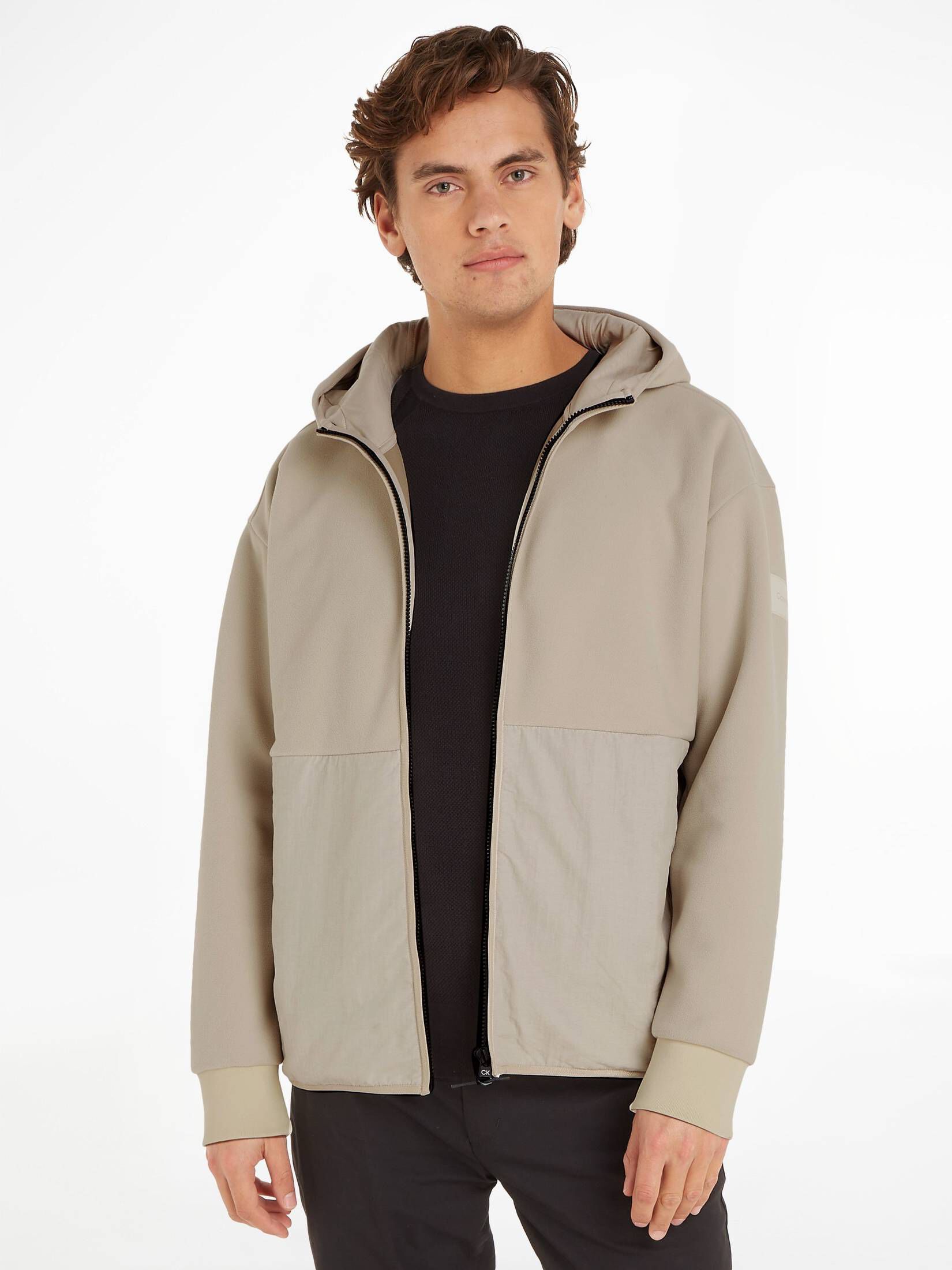 CALVIN KLEIN| Herren Fleecejacke BONDED FLEECE ZIP HOODED JACKET