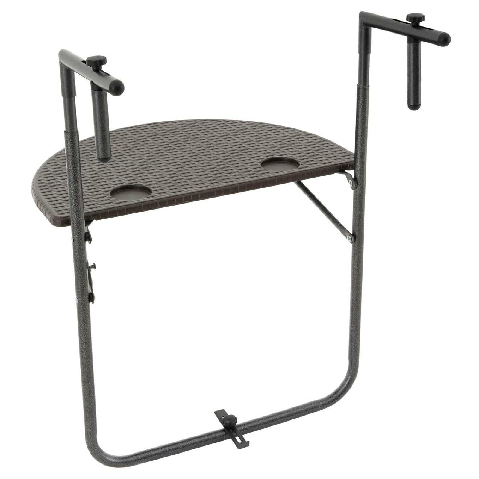 VCM Balkonhängetisch Balkontisch Wandklapptisch Hängetisch stabil 59 x40 cm braun