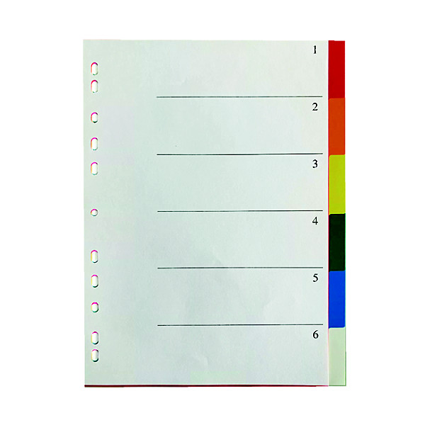 Intercalaires neutres Raja A4 polypropylène, coloris assortis, 2 lots de 12