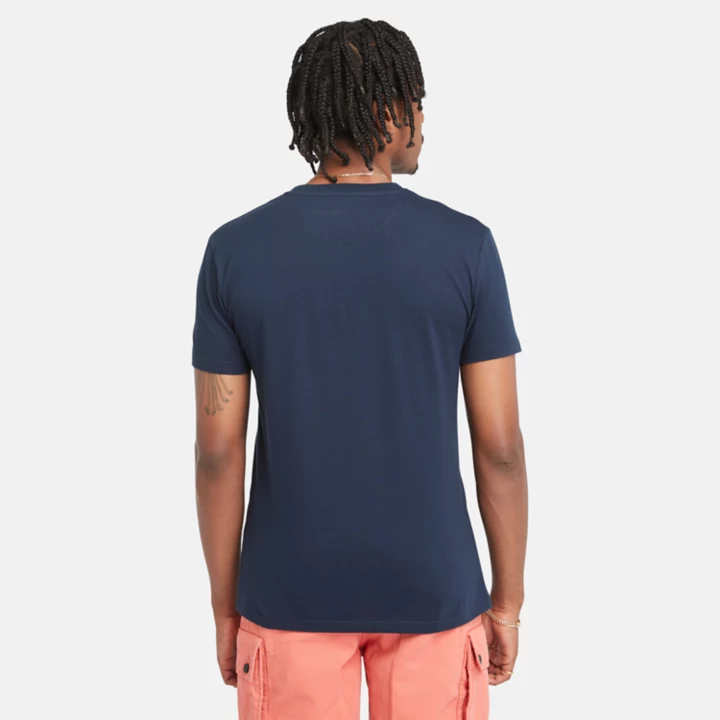 Camiseta masculina Dunstan River Slim-Fit na cor azul marinho.