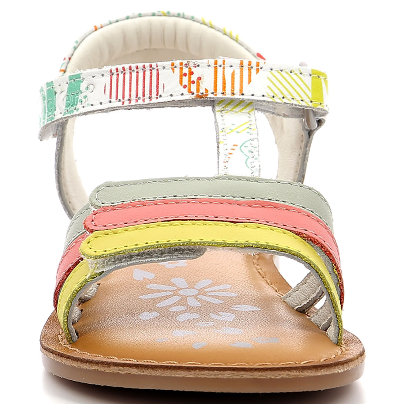 Kickers Sandales en Cuir Diamanto blanc/sunshine