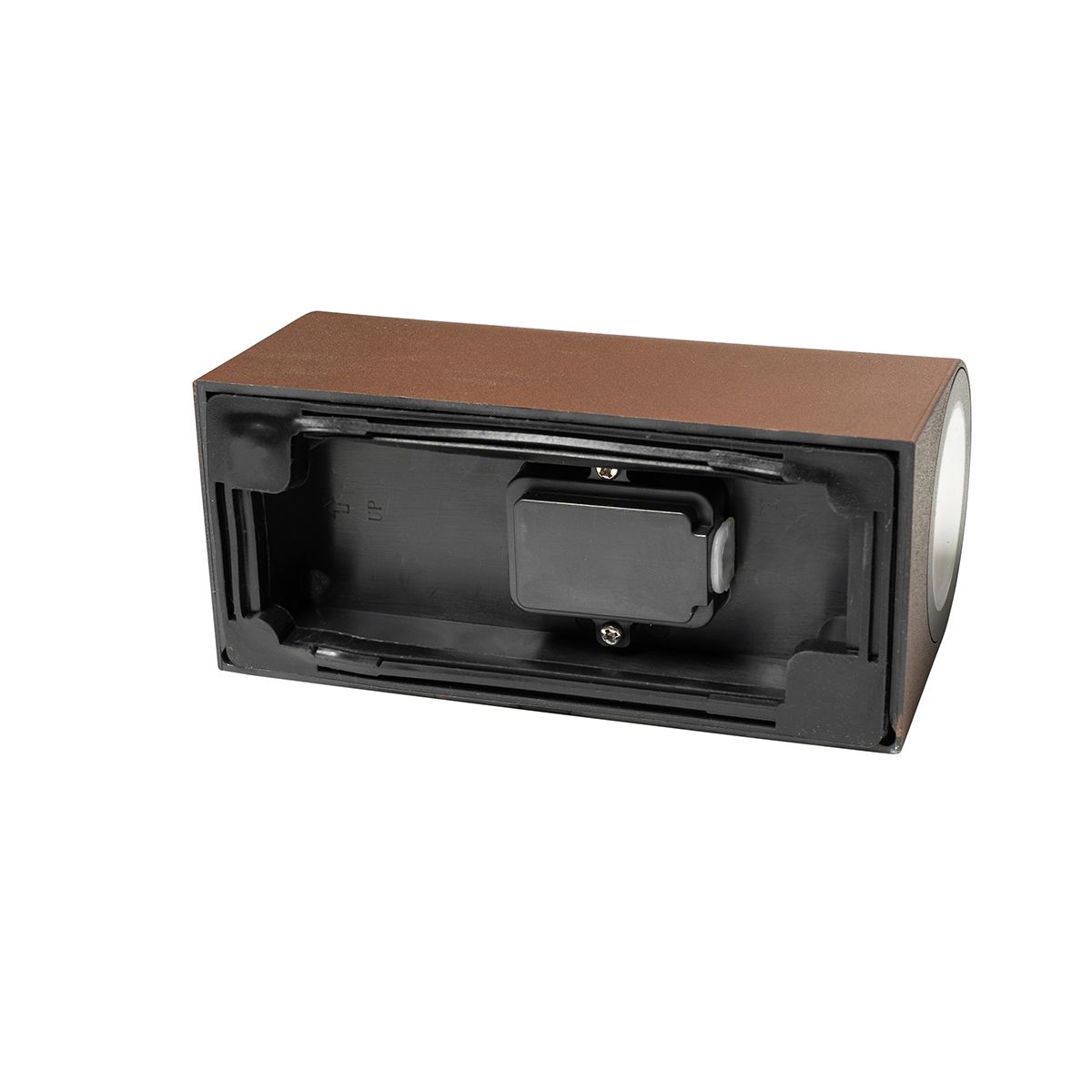 Buiten wandlamp roestbruin kunststof ovaal 2-lichts - Baleno