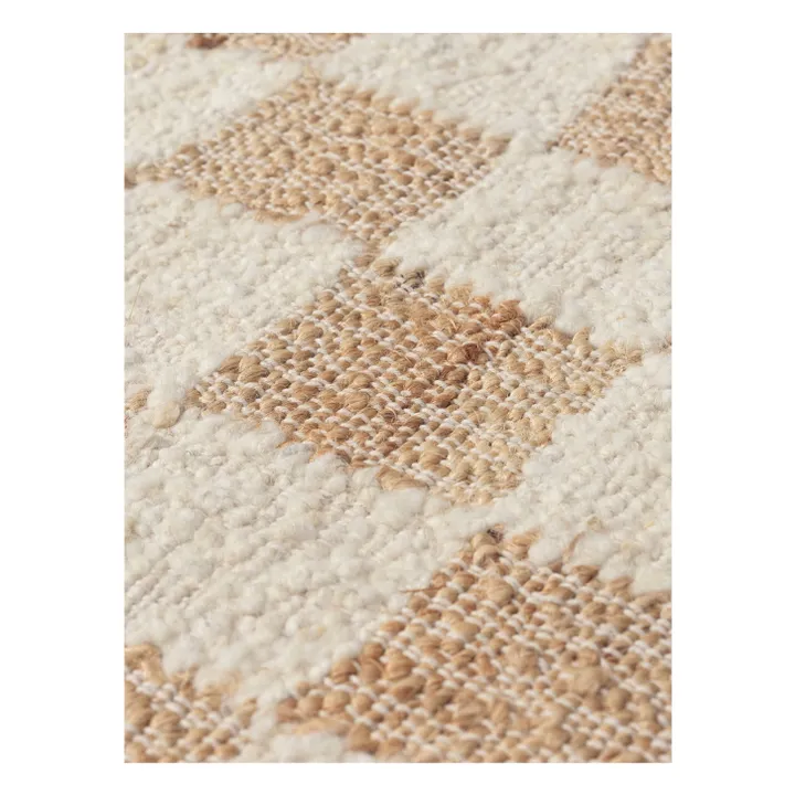 Ferm Living Tapis en jute et laine Check | Blanc