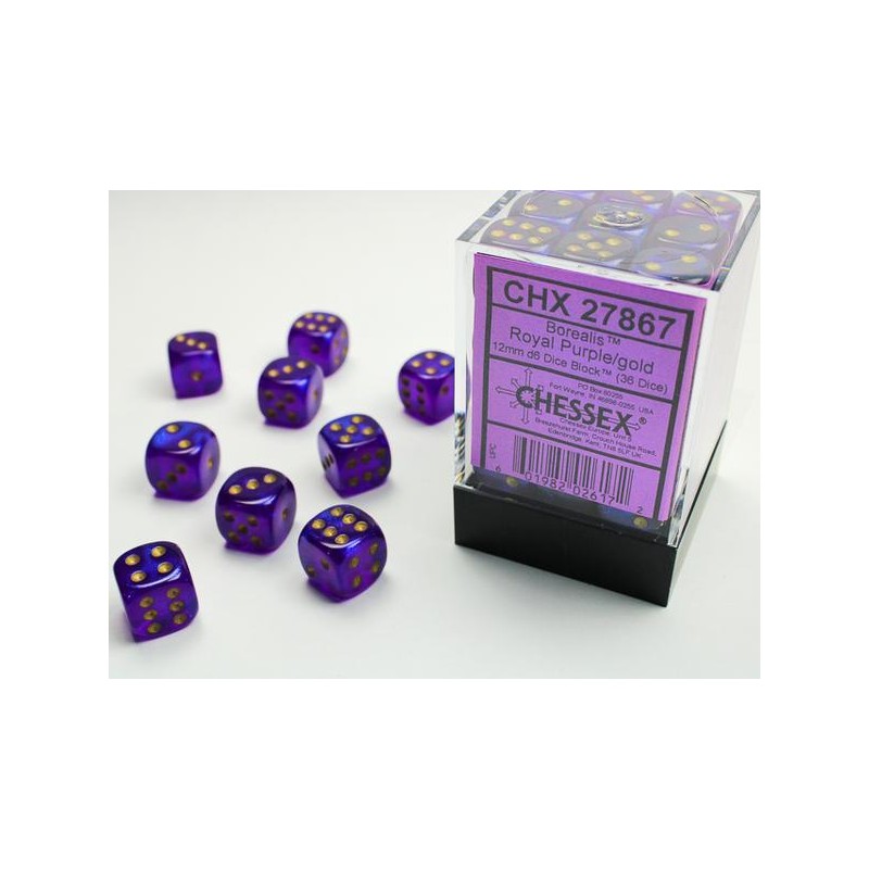 Pack de 36 dés D6 * borealis * VIOLET ROYAL