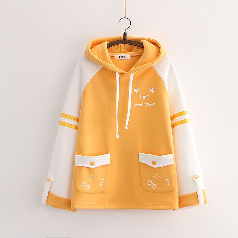 PANDAGO - Hoodie met trekkoord en hondenprint