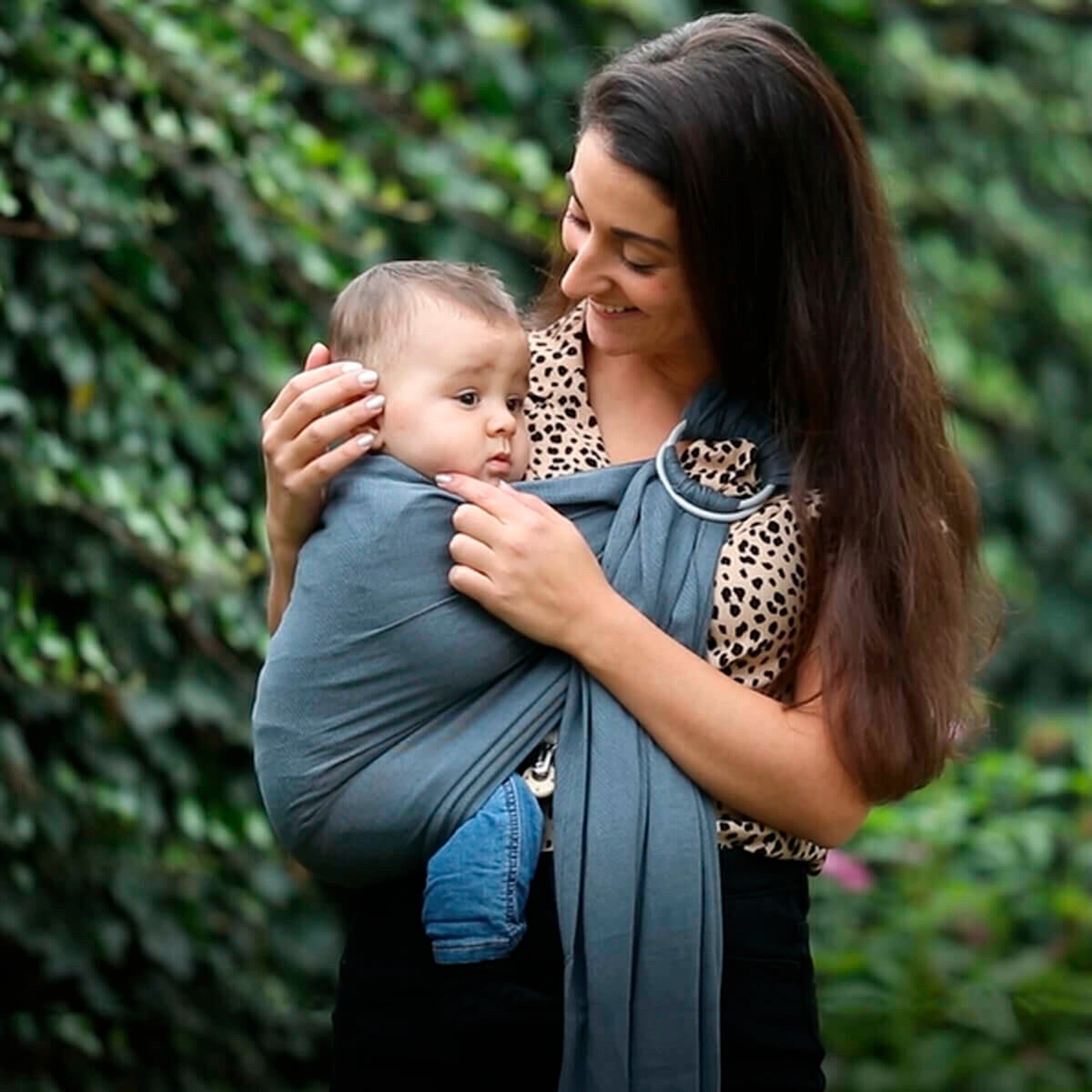 HOPPEDIZ® Babytragetuch Ring-Sling ultraleicht Hamburg stone