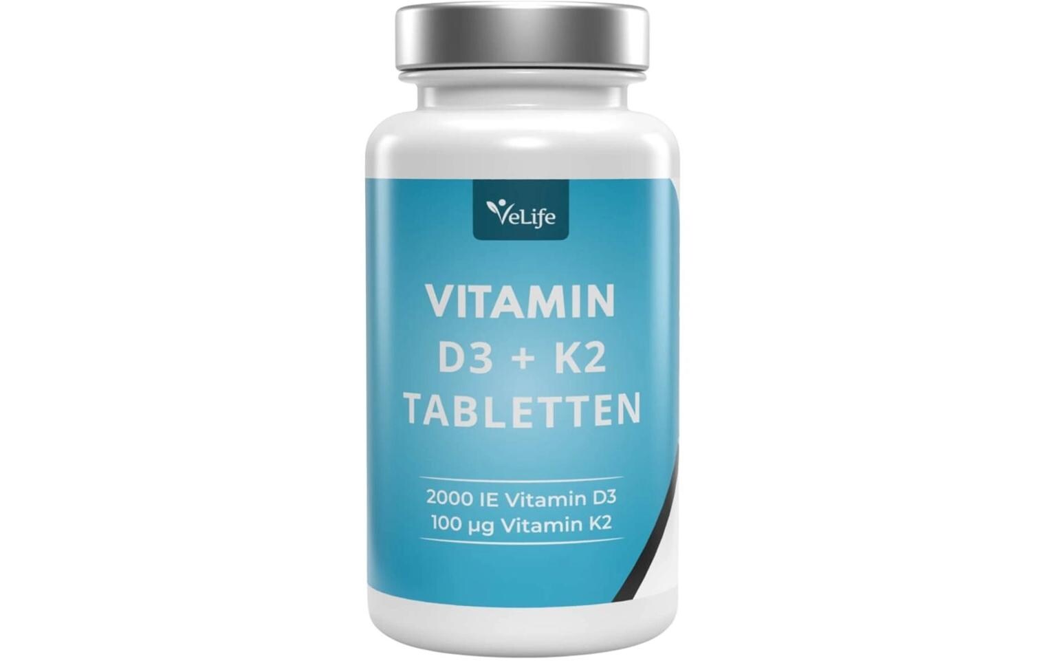 Vitamin D3 + K2 120 TablettenDas Sonnenvitamin für starke Knochen, Immunsystem und Muskelfunktion