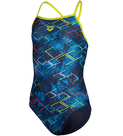 Arena-Badeanzug - Light Drop Rücken - Navy/Soft Green/Multi