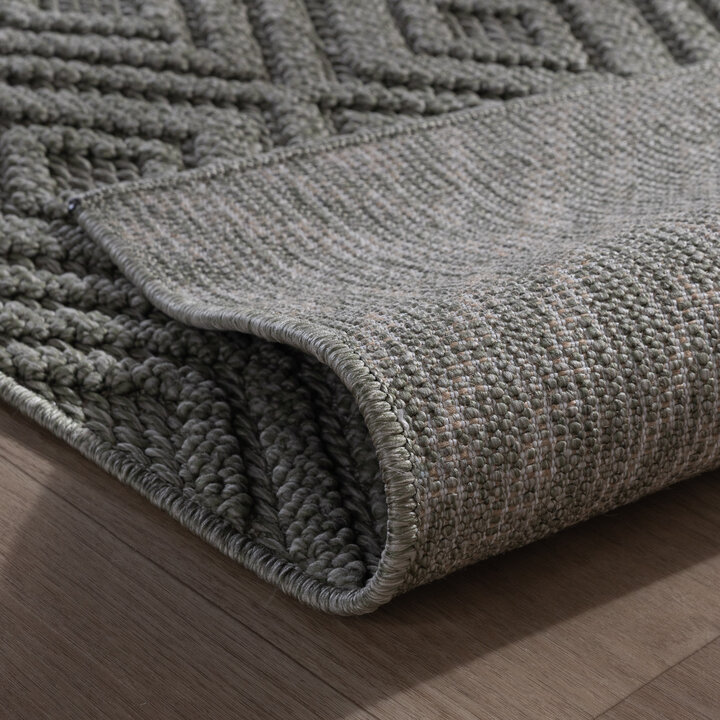 Loper vloerkleed - Hidde 3D Diamond Groen | Duurzaam design