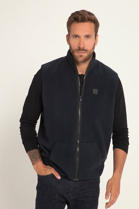 Fleece-Weste, Bauchfit, Stehkragen, Kängurutasche, bis 8 XL
