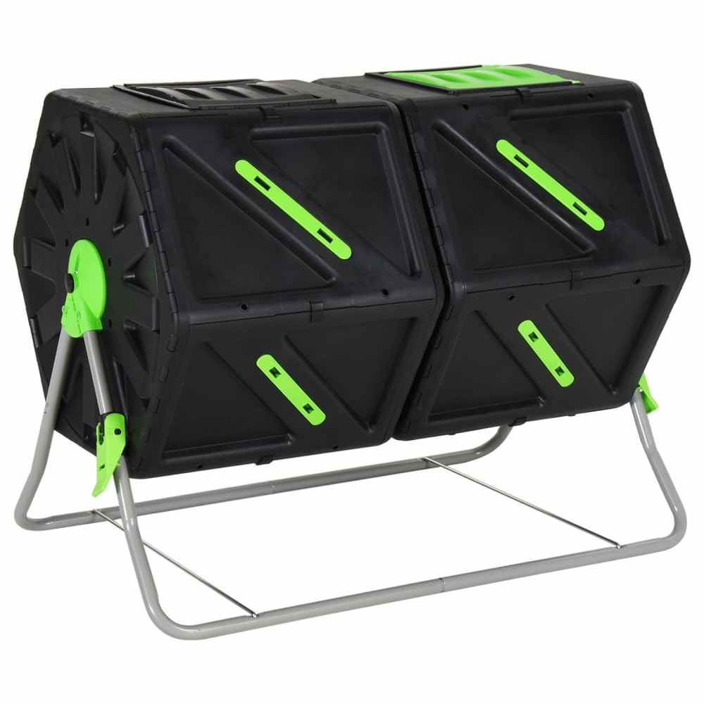 Composteur à tambour à double chambre 88x60x74 cm 210 l pp