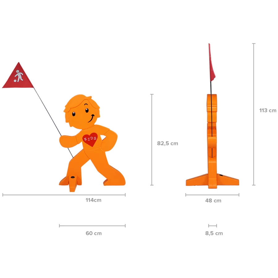 BEACHTREKKER Streetbuddy Warnfigur für mehr Kindersicherheit - orange