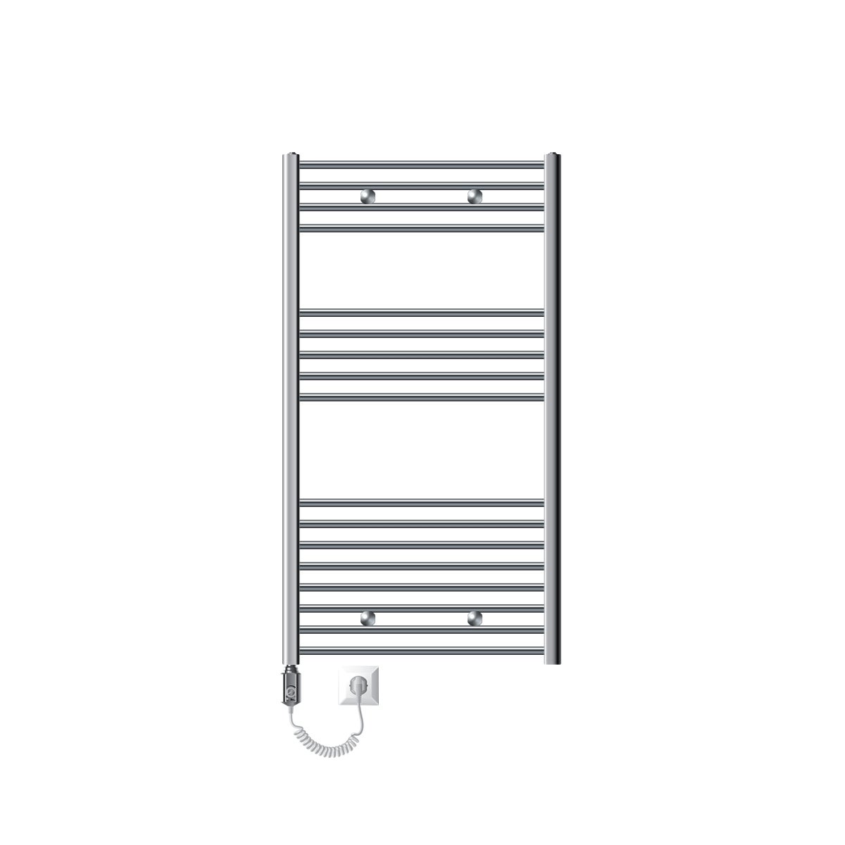 LuxeBath Elektrische Badkamerradiator Sahara 750x1200 mm Chroom Rechte Zijaansluiting & Verwarmingselement 1200W met Thermostaat & Digitaal Display, Handdoekradiator met Verwarmingspatroon Handdoekwarmer Handdoekdroger