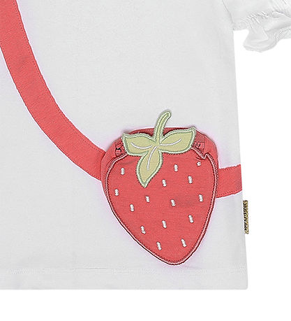 Hust and Claire T-Shirt - Alma - White m. Erdbeer-Geldbörse