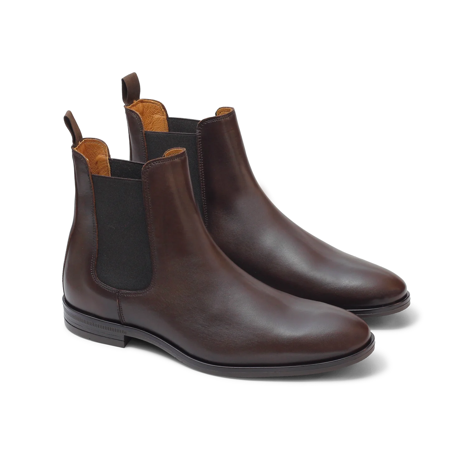 Berry-Chelsea boots en cuir marron