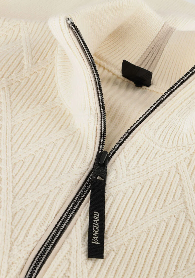 VANGUARD beige vanguard trui half zip collar cotton nylon