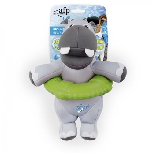 Brinquedo para cães salva-vidas hipopótamo, cinza
