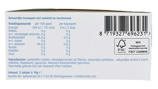 Benbits Spearmint Kauwgom Multipack 54GR