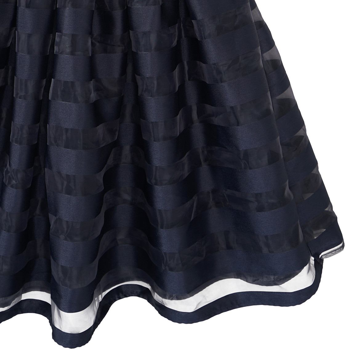 Yigga Festliches Mädchen Kleid mit Streifen dunkelblau