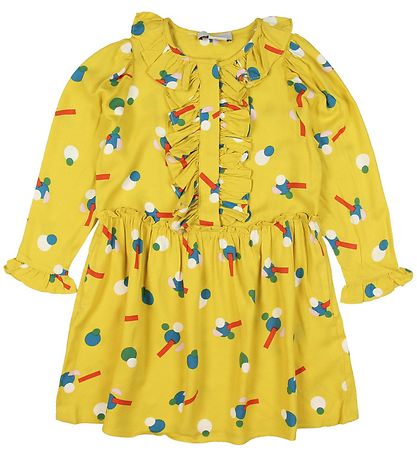 Stella McCartney Kids Kjole - Viskose - Gul m. M?nster
