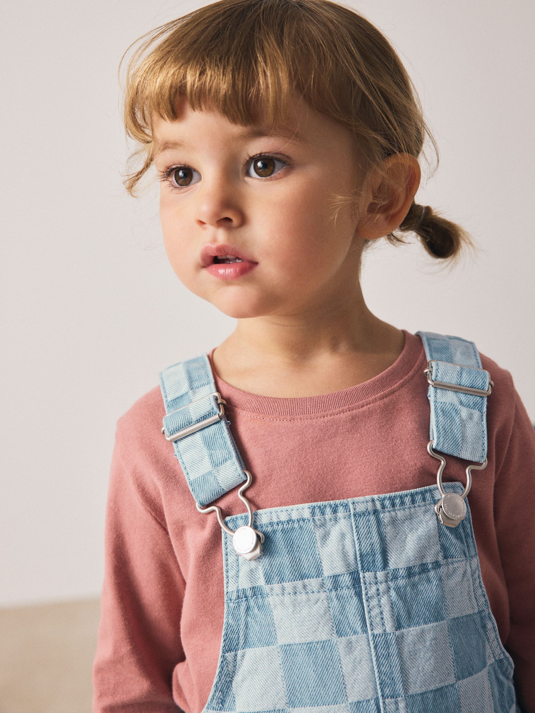 Normaal blauw - Checked Dungarees (3mths-7yrs)