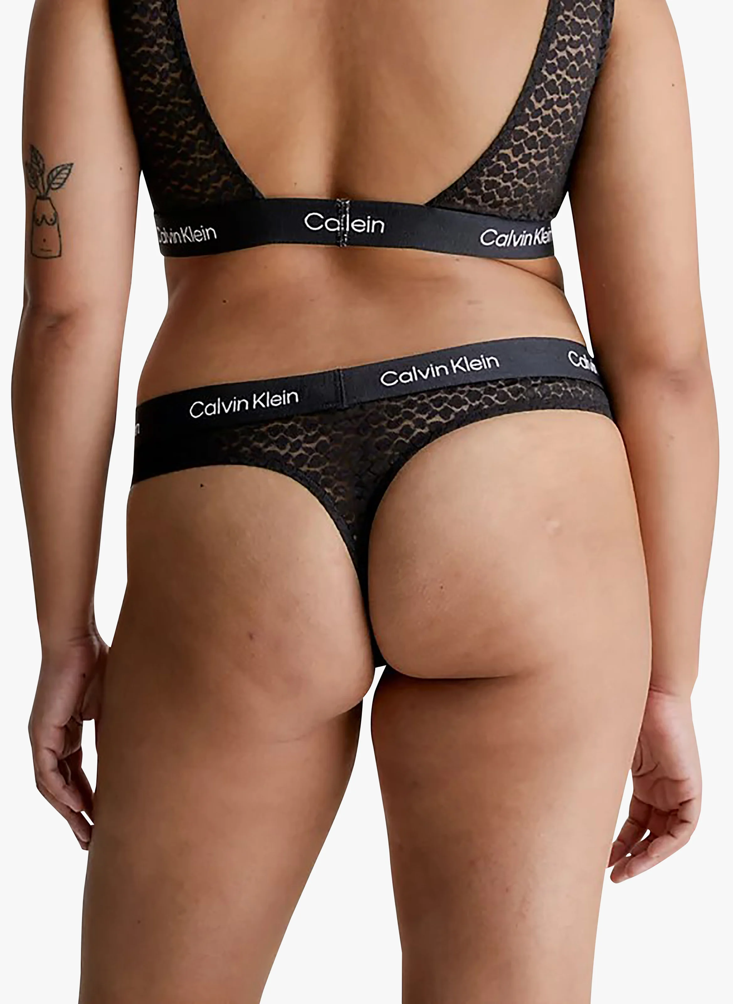 String imprimé à taille mi-haute | Noir