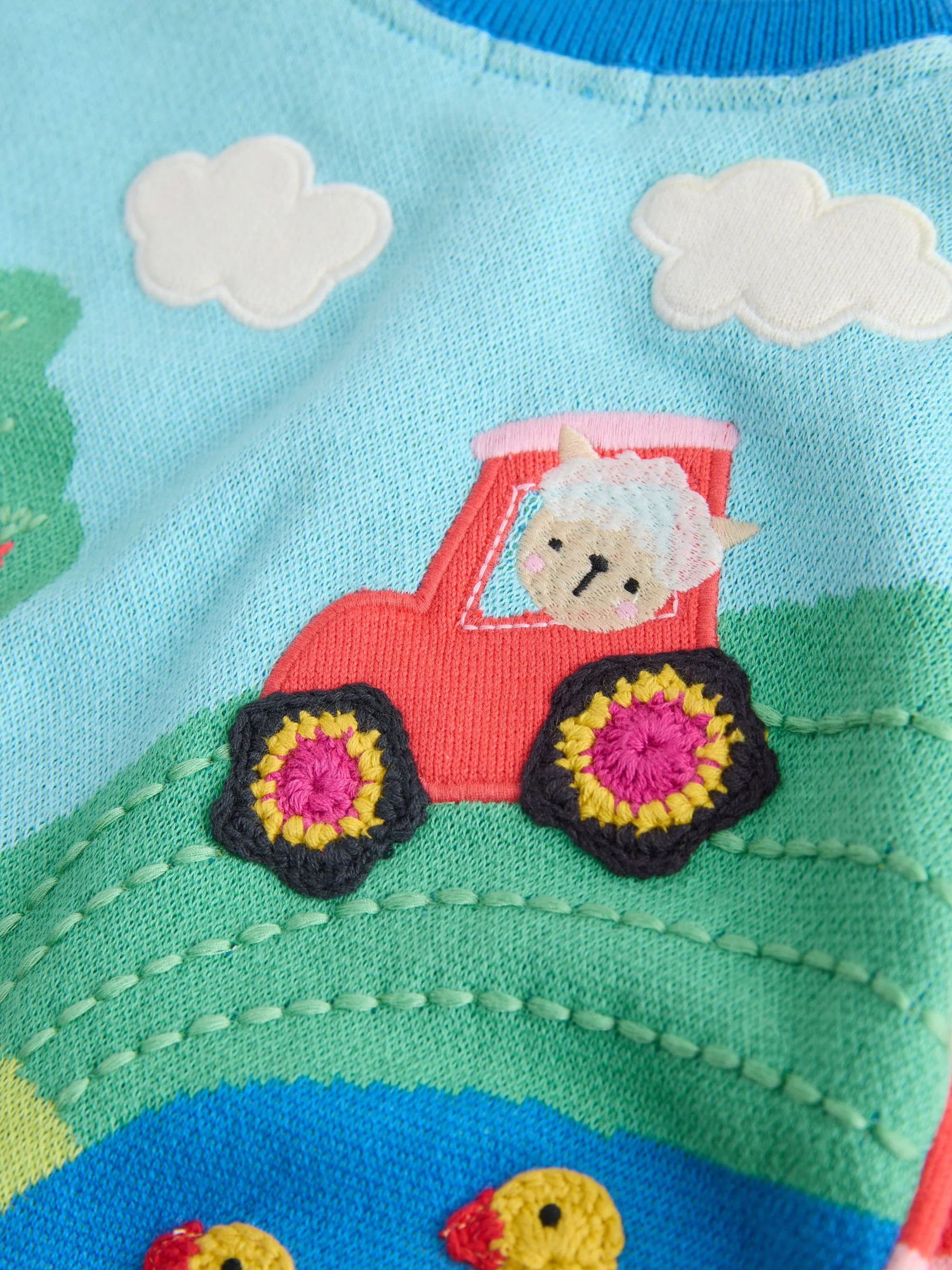 Blauw - Vest met boerderijprint (3mnd-7jr)