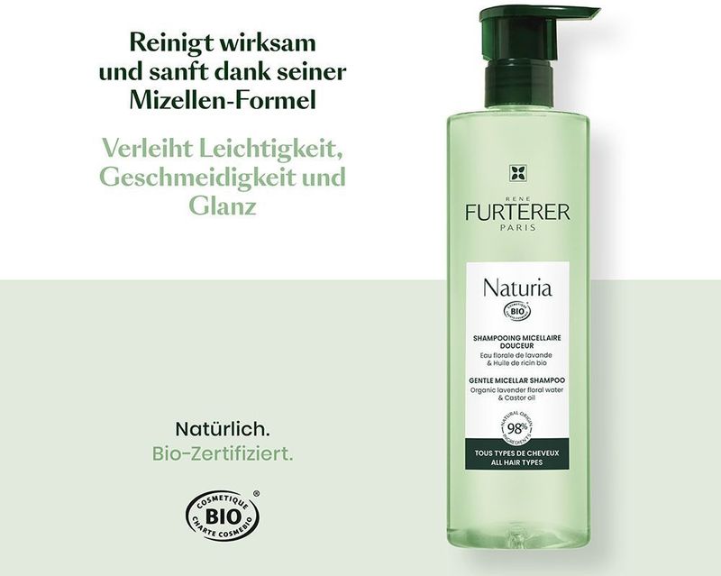 René Furterer - Naturia - Shampoo - 400 ml - Micellaire Technologie