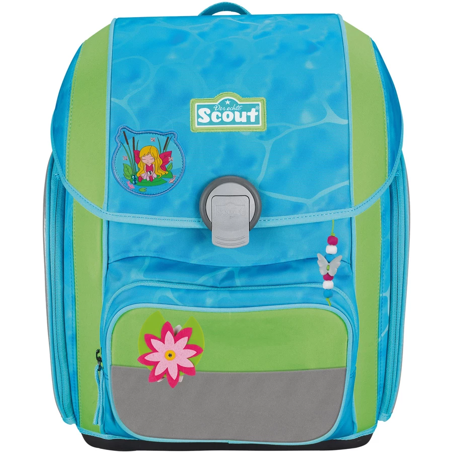 Scout Genius DIN - Schulranzen Set 4 tlg. mit Turnbeutel Water Lily