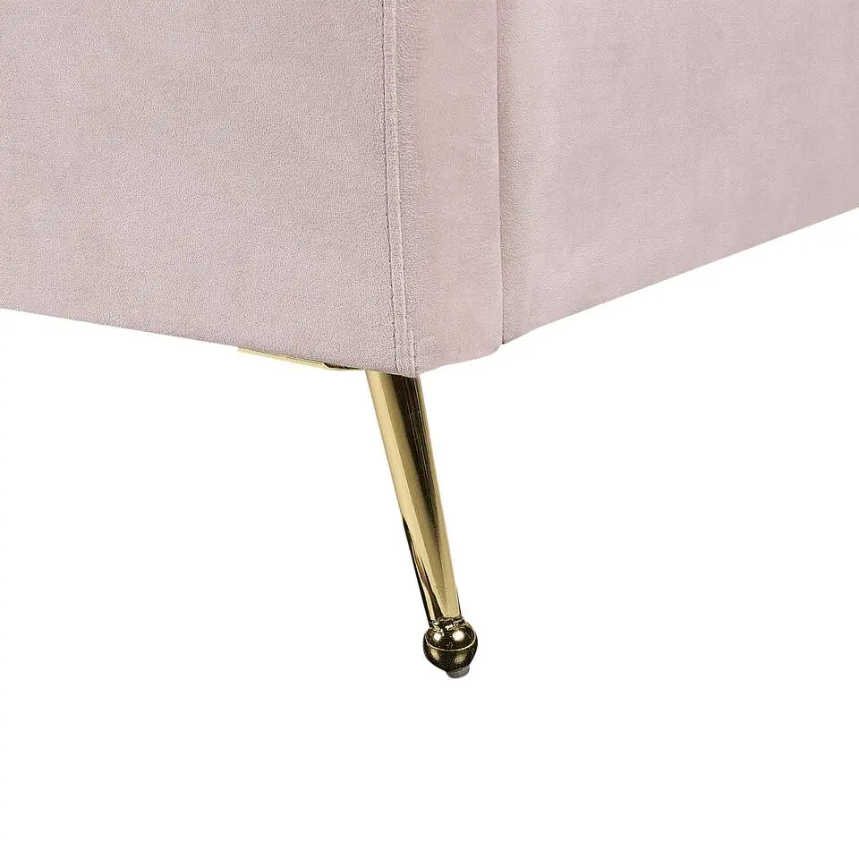 MIRIBEL - Tweepersoonsbed - Roze - 140x200 - Fluweel