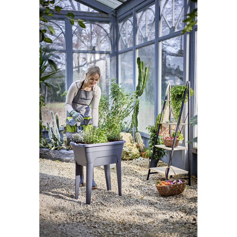 Table de culture Gary transparent et gris 59,4x39,3xH86,5cm