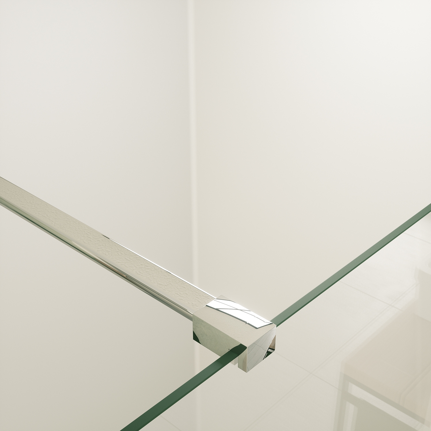 Mueller Slimline inloopdouche 120cm schaamband anti-kalk inclusief chroom profiel & stang