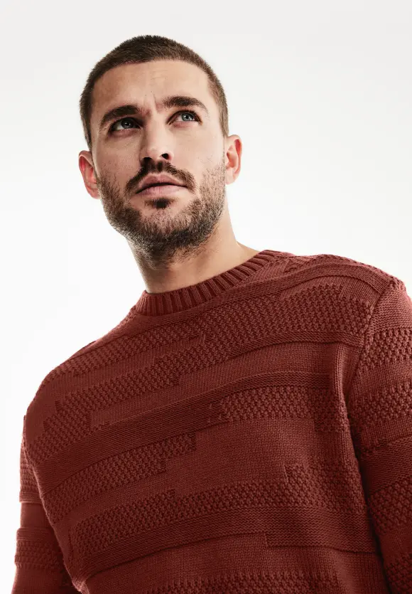 Pullover mit Muster - rusty red