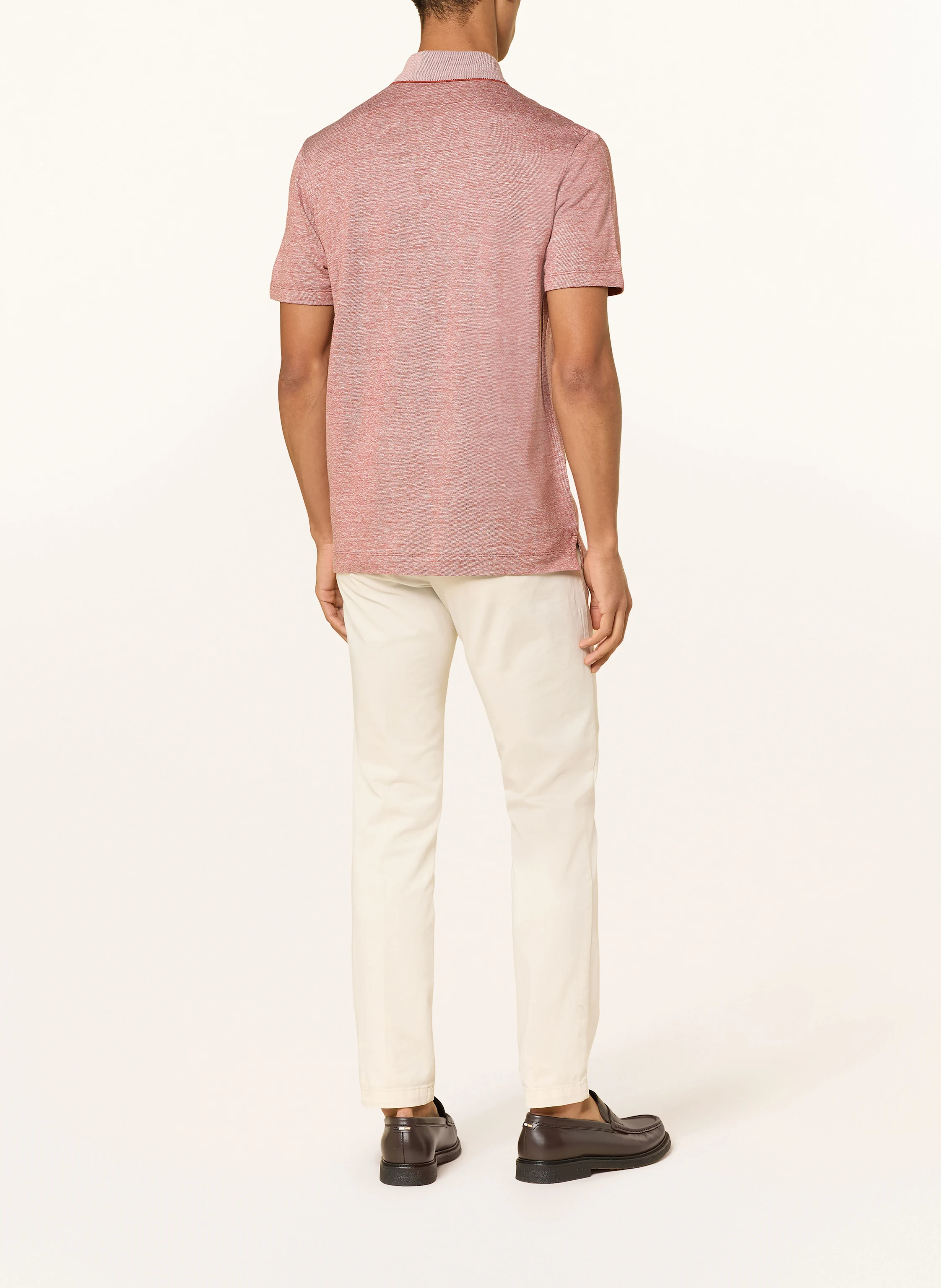 BOSS Piqué-Poloshirt PRESS mit Leinen