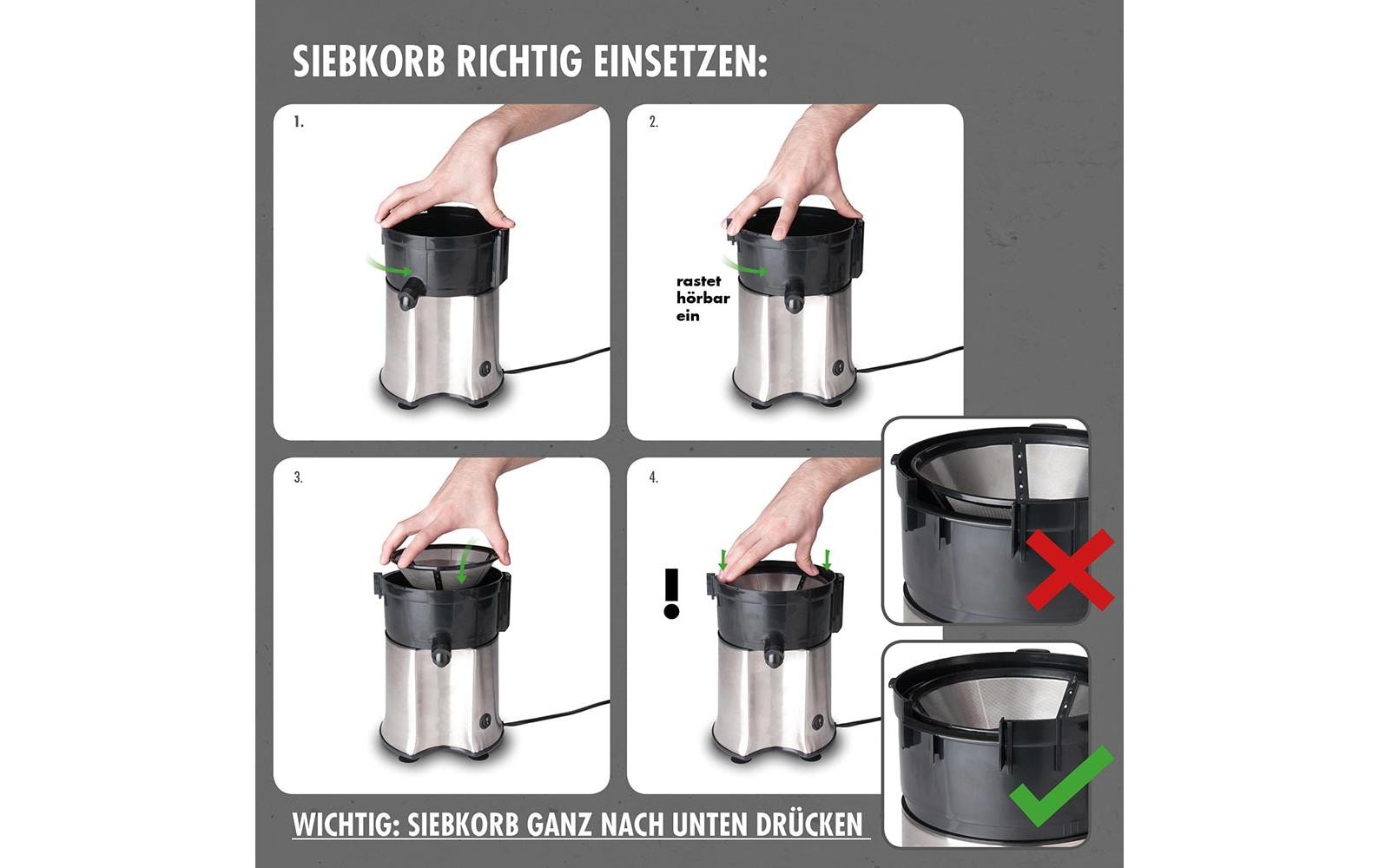 Entsafter Vital Juicer Pro Schwarz/SilberEntsafter mit 700 Watt Motor