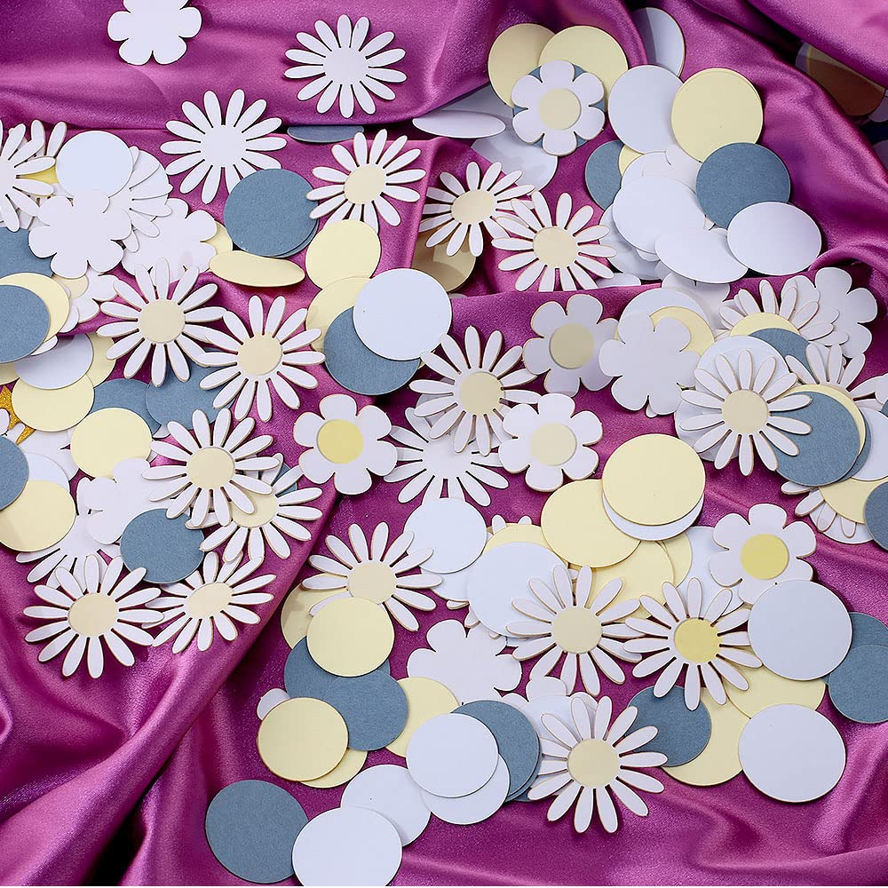 (15g) Papier Konfetti Party Dekoration Streukonfetti Blumen Tischdeko - Gänseblümchen