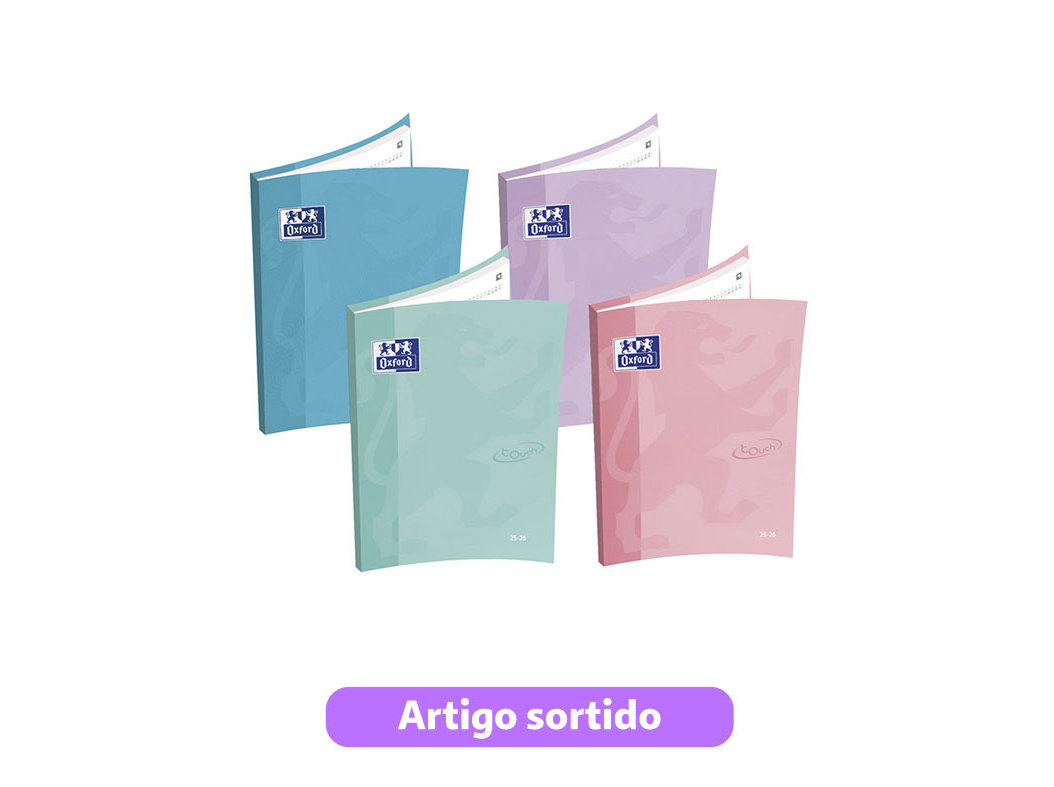 AGENDA ESCOLAR A6 OXFORD TOUCH SEMANAL CORES PASTEL CORES SORTIDAS