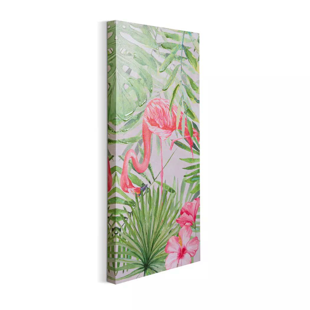 Wandbild 40 x 80 cm Flamingo gebückt