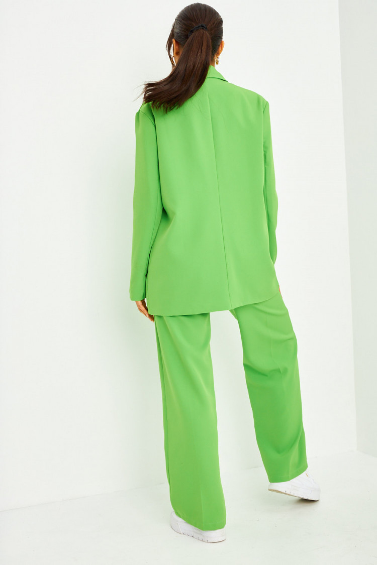 Ensemble 2 pièces blazer + pantalon de tailleur oversize vert