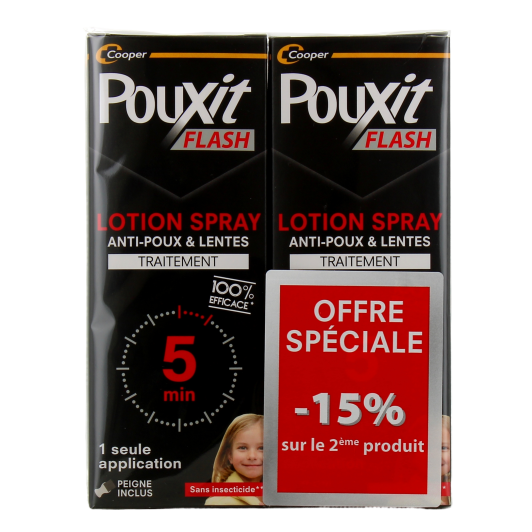 Pouxit Flash Traitement anti-poux et lentes Spray
