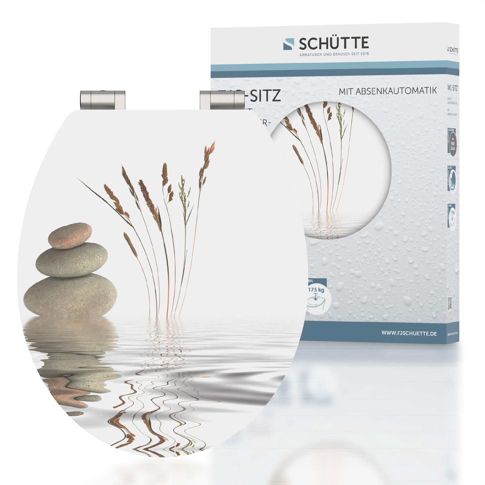 SCHÜTTE WC-Sitz High Gloss MDF Weiß ca. 37,5 x 3 x 44,5 cm