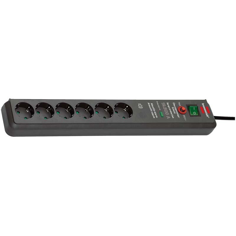 Brennenstuhl Secure-Tec 1159540376 stekkerdoos 6-voudig met beveiliging 3m zw