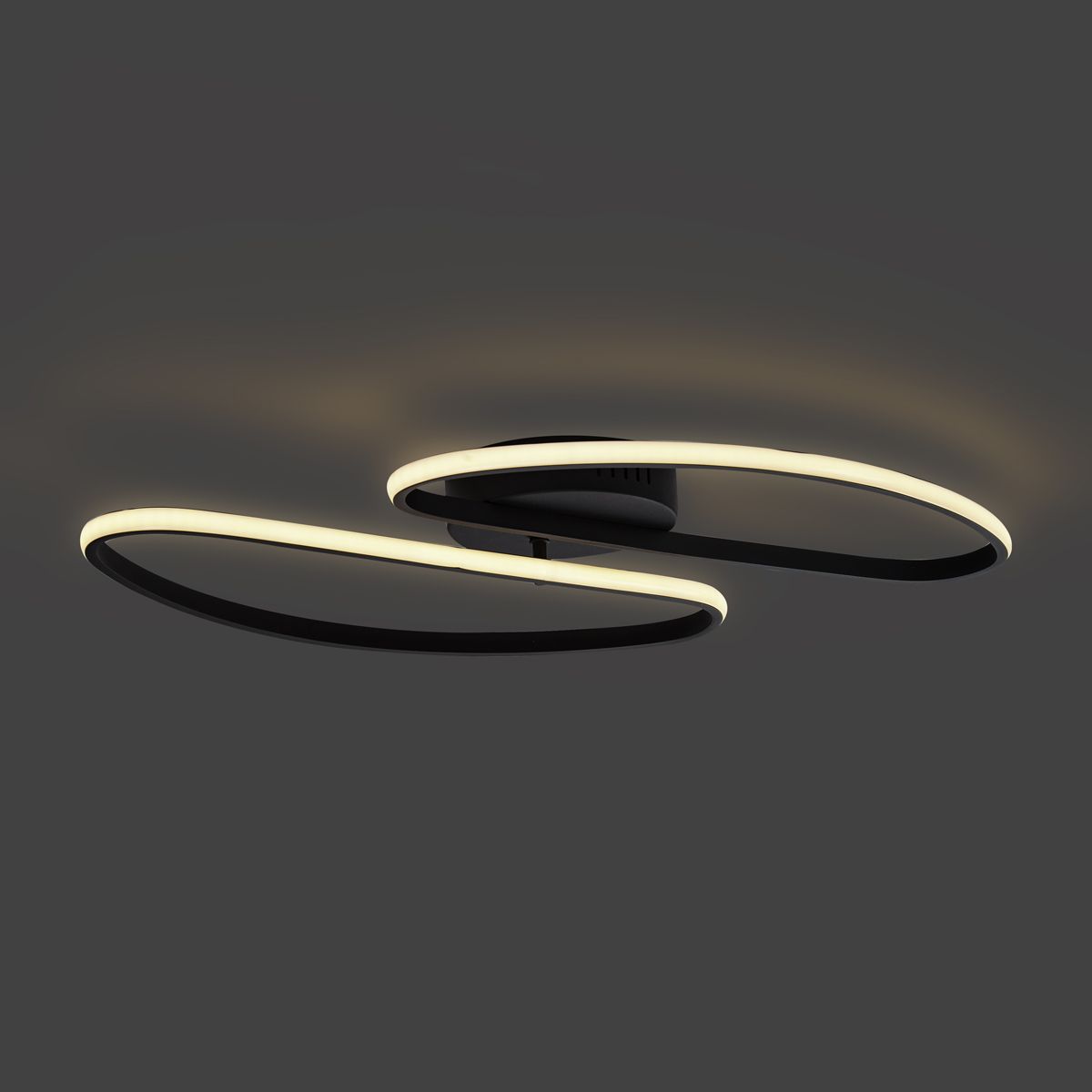 Design plafondlamp mat zwart 65 cm 3-staps dimbaar 2-lichts - Pepe