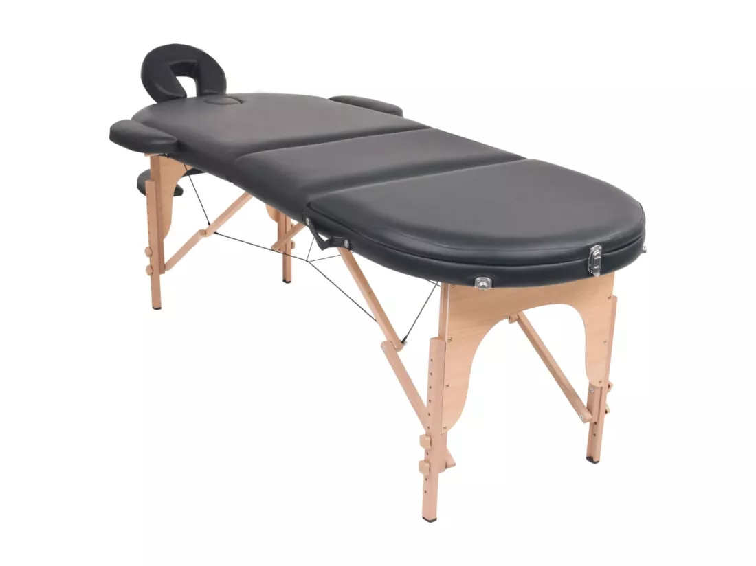 Table de massage pliable noire 194 x 70 x 65 cm 02_0001841